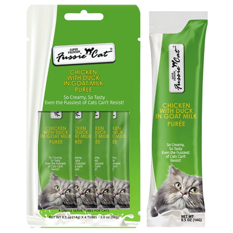 Chicken with Duck & Goat Milk Puree Grain-Free Creamy Cat Treats .5 oz Tube (each), 4 count