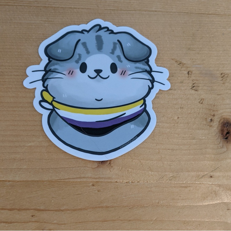 Non-Binary Pride Kitty sticker