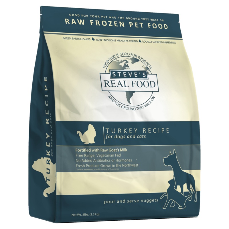 Steve’s Real Food Frozen Raw Turkey Diet for Dogs and Cats 20 lb