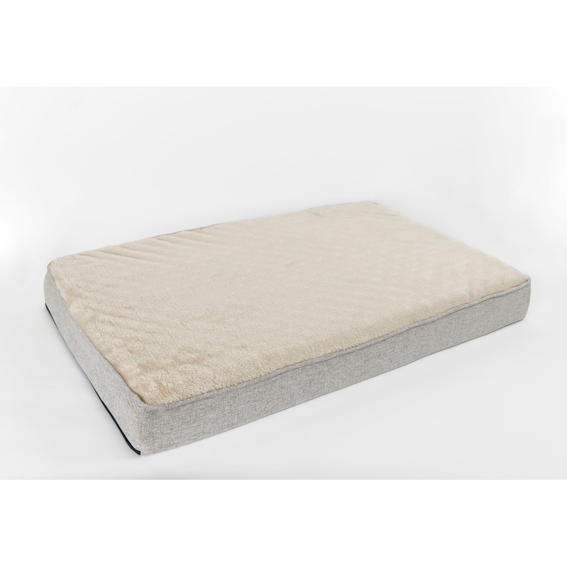 Territory Cushion Bed in Gray and Beige for Dogs 36 x 23 in