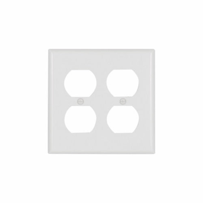 Eaton Cooper Wiring Standard Size Duplex Receptacle Wallplate, White White