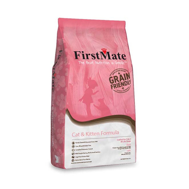 FirstMate Grain Friendly Cat & Kitten Formula Cat Food 5 Lbs