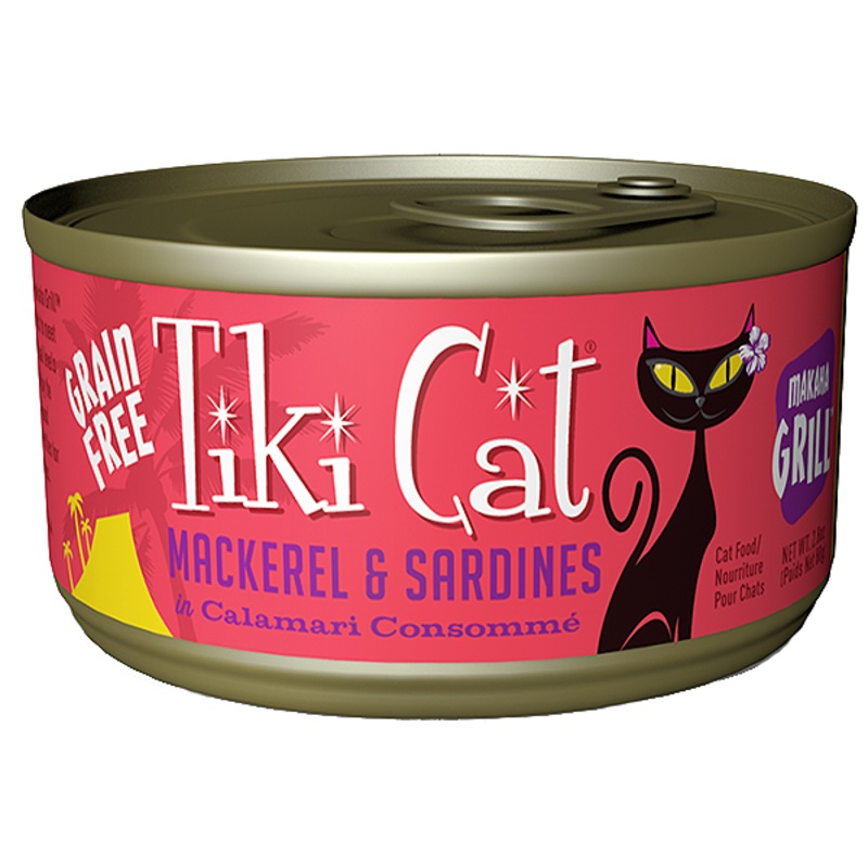 Makaha Grill Grain-Free Mackerel & Sardine In Calamari Consomme Canned Cat Food 2.8-oz, case of 12