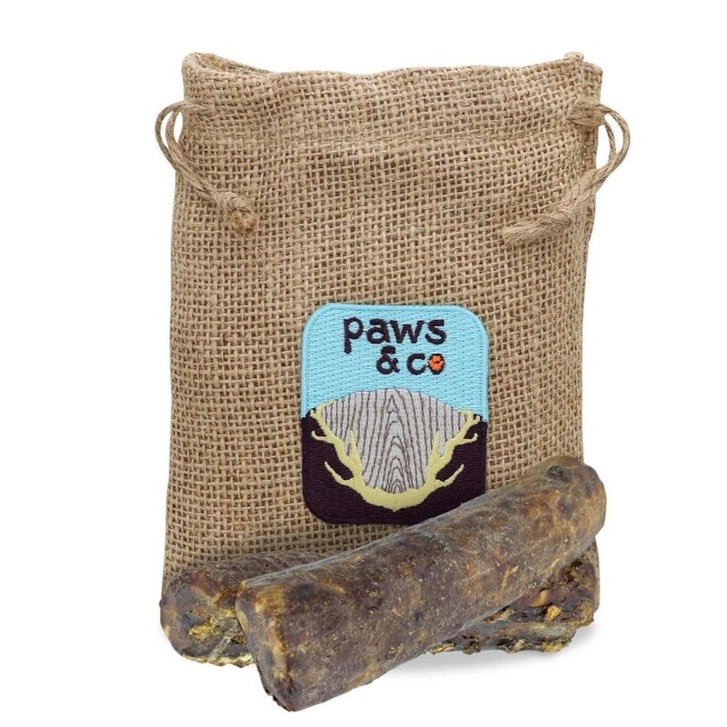 Paws & Co Beef Liver Dipped Split Elk Antler Chews Small for Dogs 4.25″