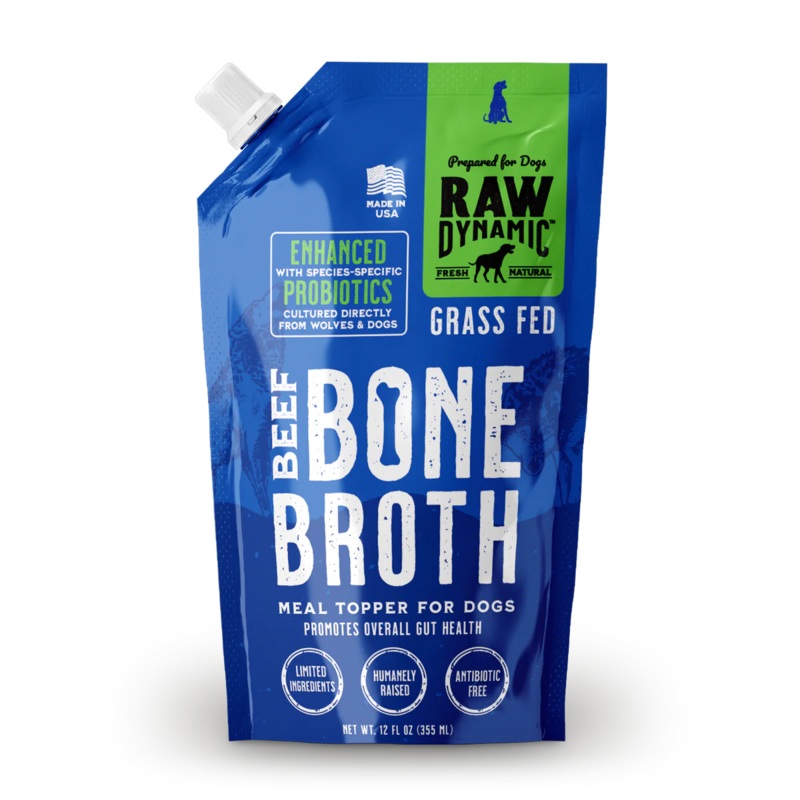 Raw Dynamic Grass Fed Beef Bone Broth For Dogs 12 oz
