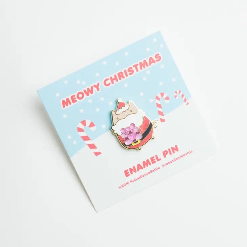 Santa Cat enamel pin