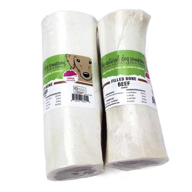 Tuesday’s Natural Dog Company Filled Bone – Beef Flavor Dog Treats 5″