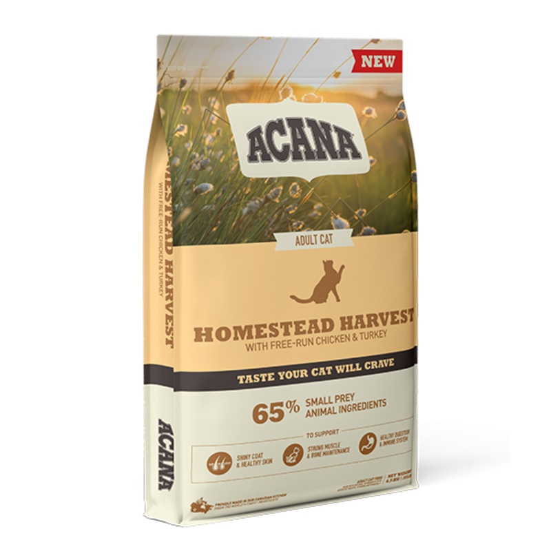 Acana Homestead Harvest Free-Run Chicken & Turkey Adult Dry Cat Food – 4.5kg