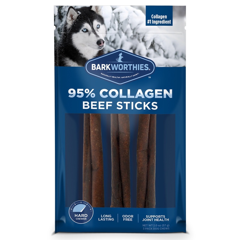 American Distribution 105955 6 in. 95 Percent Collagen Beef Sticks Dog Treats – Pack of 3