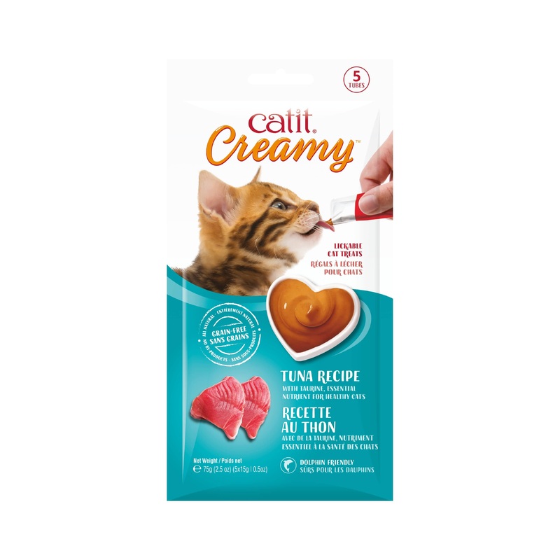 Catit Creamy Tuna Grain-Free Lickable Cat Treats 5 pack