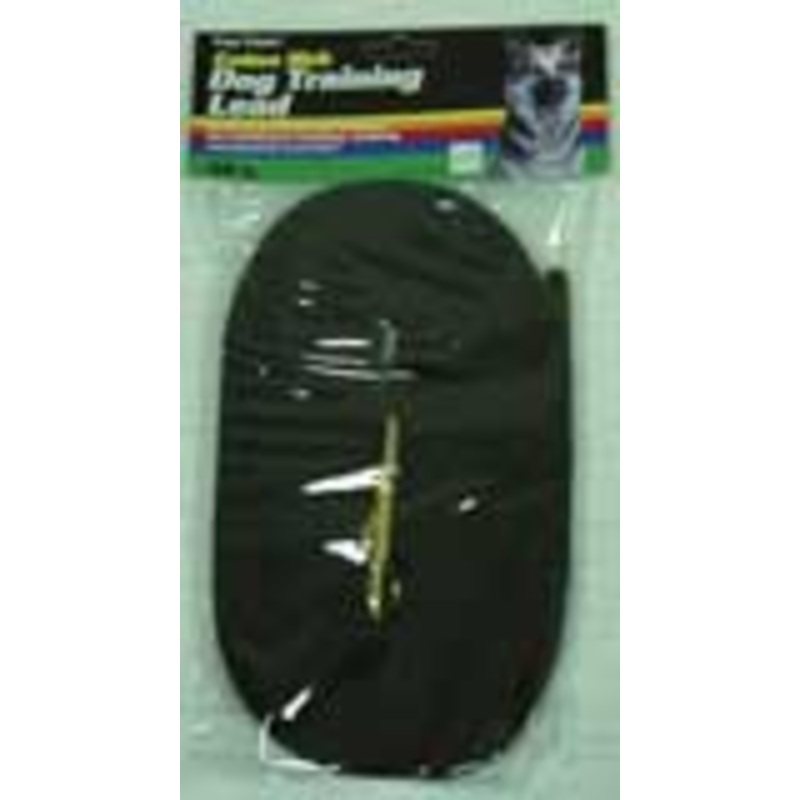 Four Paws Cotton Web Dog Lead Black 30 Feet
