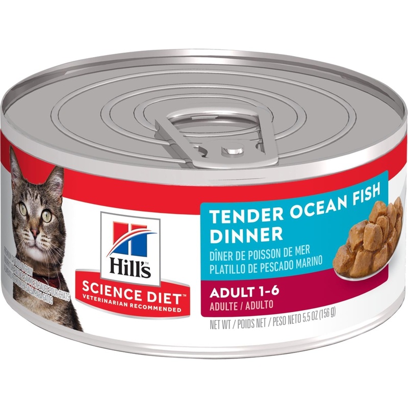 Hill’s Science Diet Adult Tender Ocean Fish Dinner cat food 5.5 oz