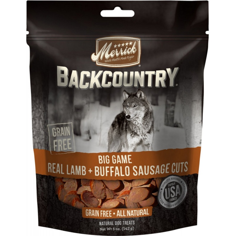 Merrick Backcountry Big Game Grain Free Real Lamb & Buffalo Sausage Cuts Dog Treats