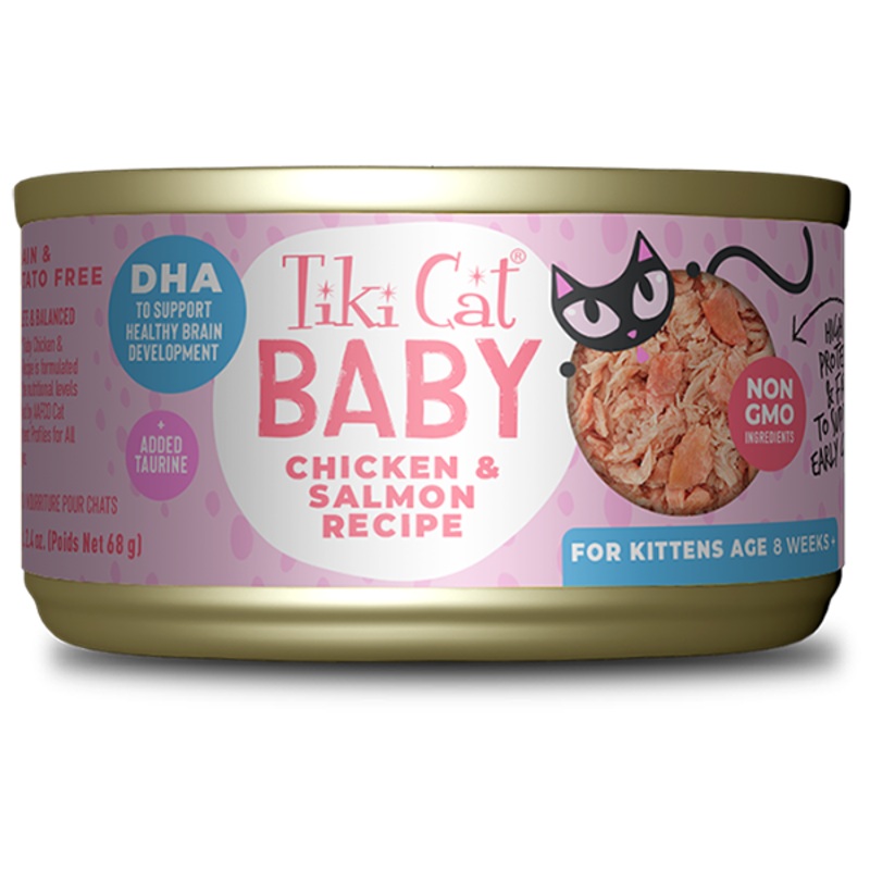 Tiki Cat Baby Whole Foods with Chicken & Salmon Recipe 2.4 oz. can