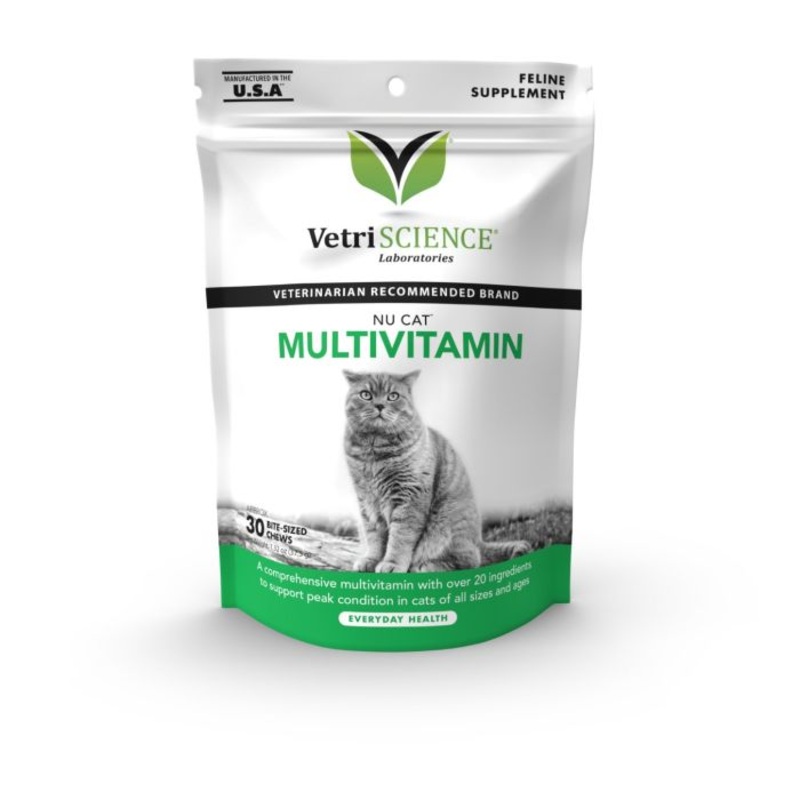 VetriScience Nu Cat Multivitamin for Cats 30 Bite Sized Chews