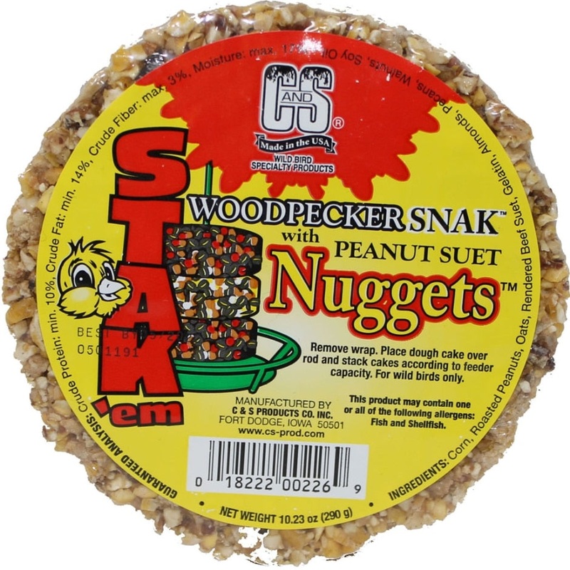 C&S Stak’Em Woodpecker Snak with Peanut Suet Nuggets 10.23 oz