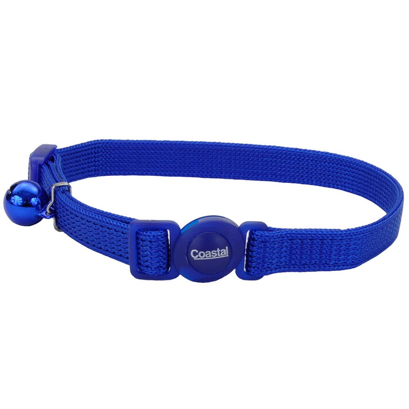Coastal Safe Cat Adjustable Snag-Proof Breakaway Collar for Cats Blue 8″-12″ x 3/8″
