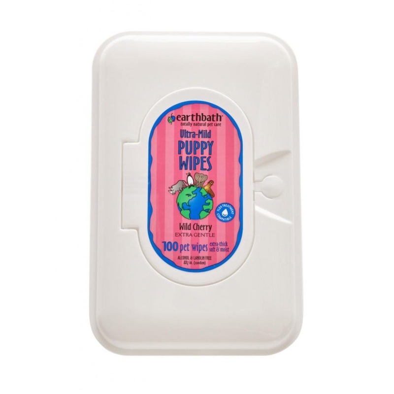 Earthbath Ultra-Mild Wild Cherry Grooming Wipes for Puppies