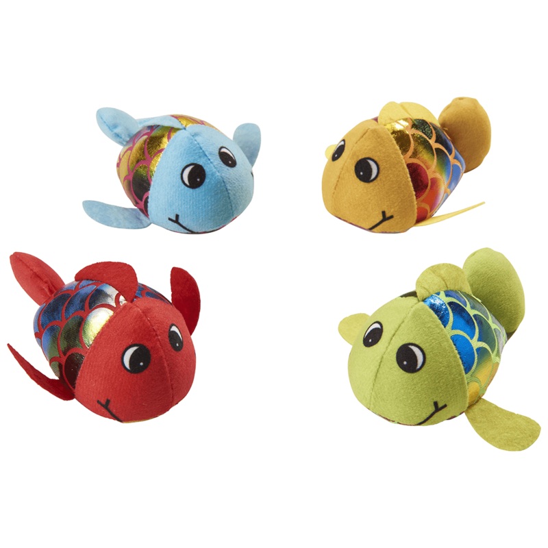 Ethical Pet SPOT Plush Jittery Fish Assorted Cat Toys 3″