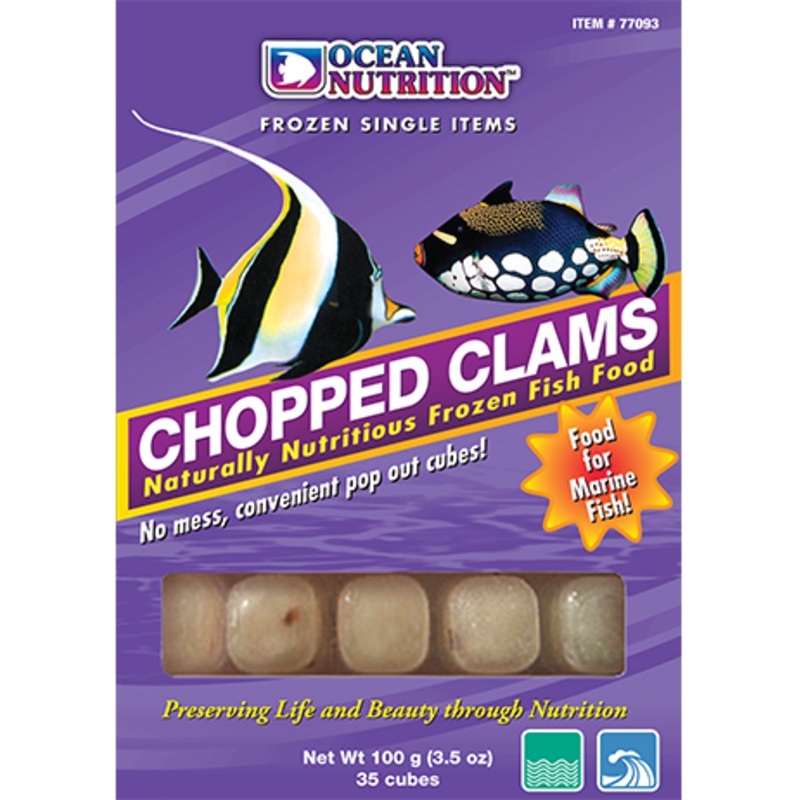Ocean Nutrition Frozen Chopped Clams 3.5 oz. Cubes