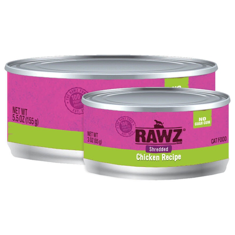 RAWZ Shredded Chicken Wet Cat Food 5.5-oz case of 24 cans