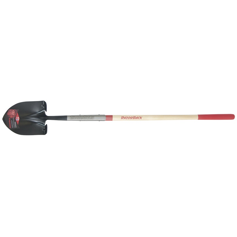 Razor-Back Round Point Shovel, Supersocket And Powerstep , With Wood Handle And Cushion Grip 60.25 height  9 width  12 depth