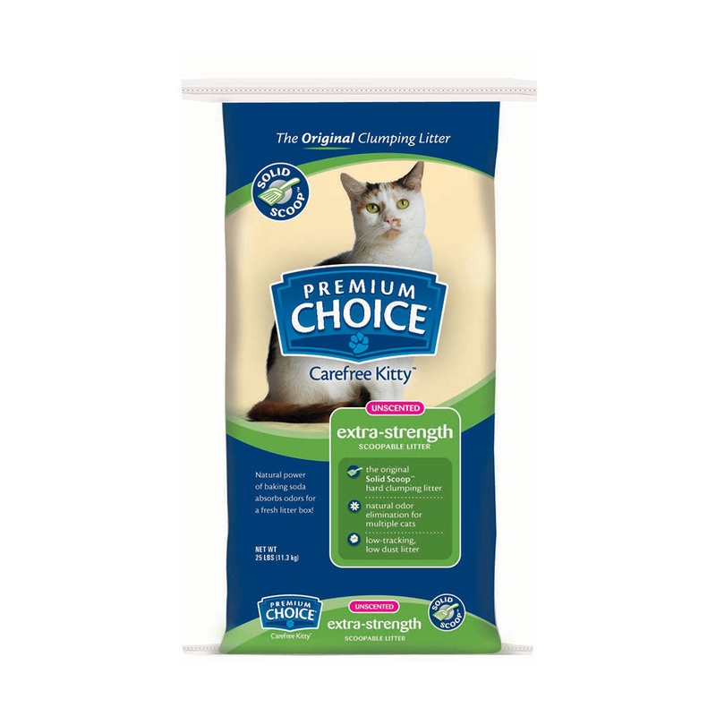 American Colloid Company Premium Choice Carefree Kitty Unscented with Baking Soda Clumping Litter 25 Lbs