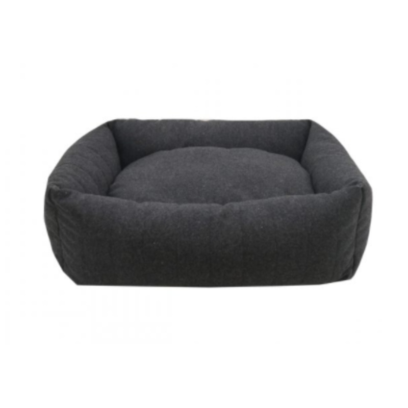Grey Felt With Memory Foam Square Bed 72x53cm