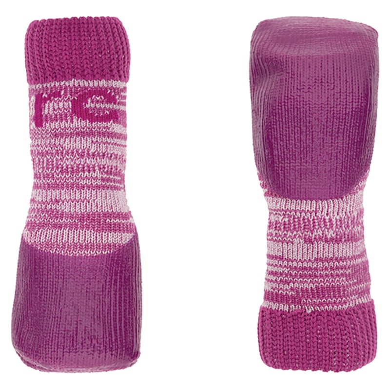 Sporty Pawks Protective Dog Socks with Anti-Slip Gripper Bottom Pink 4 Pack ( XXS )