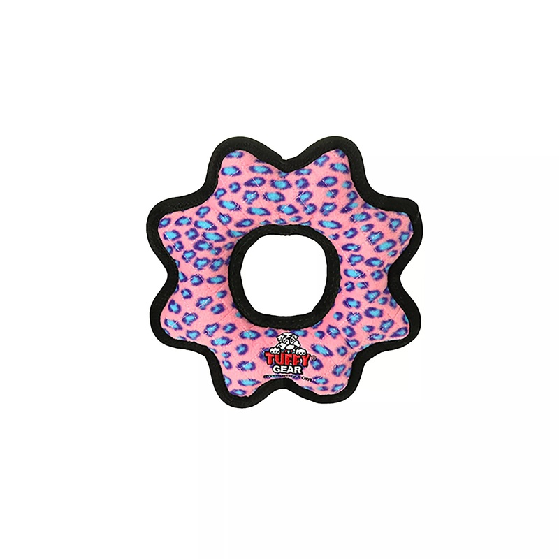 Tuffy’s Ultimate Gear Ring Pink Leopard Dog Toy