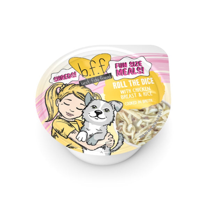 Weruva BFF Fun Size Meals  Roll The Dice with Chicken Breast & Rice Dog Wet  Food 2.75 Oz – Single