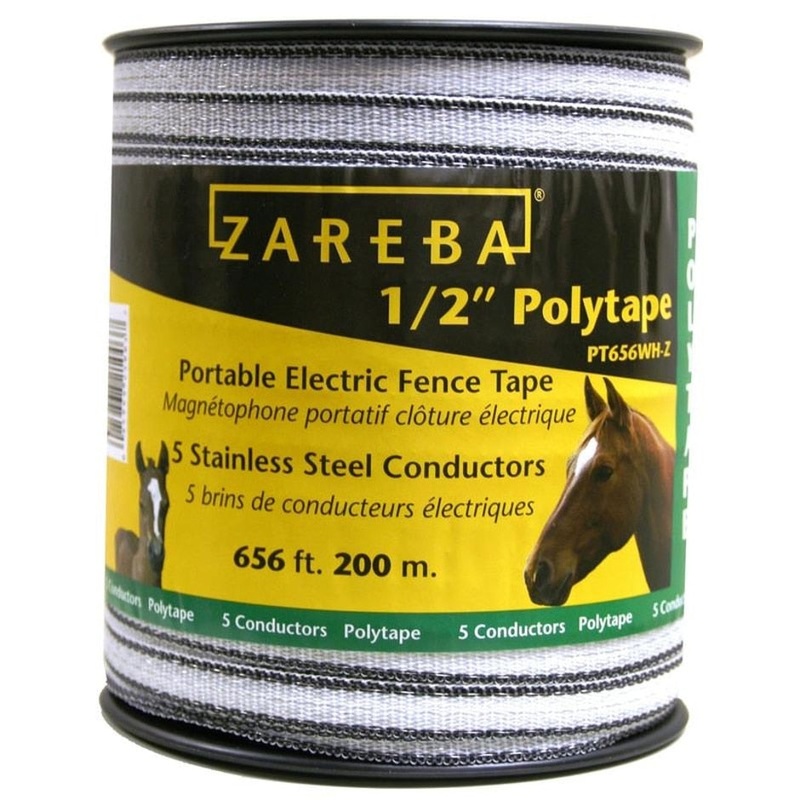 ZAREBA POLY TAPE ROLL 1/2IN/200 METER WHITE