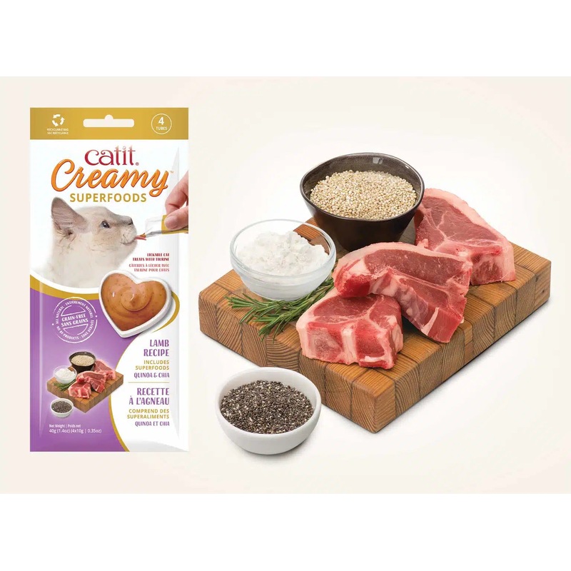 Catit Creamy Superfoods Lamb with Quinoa & Chia – 4 Pack