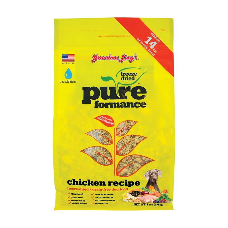 Grandma Lucys Pureformance Freeze Dried Grain Free Chicken Recipe Dog Food 3 Lbs