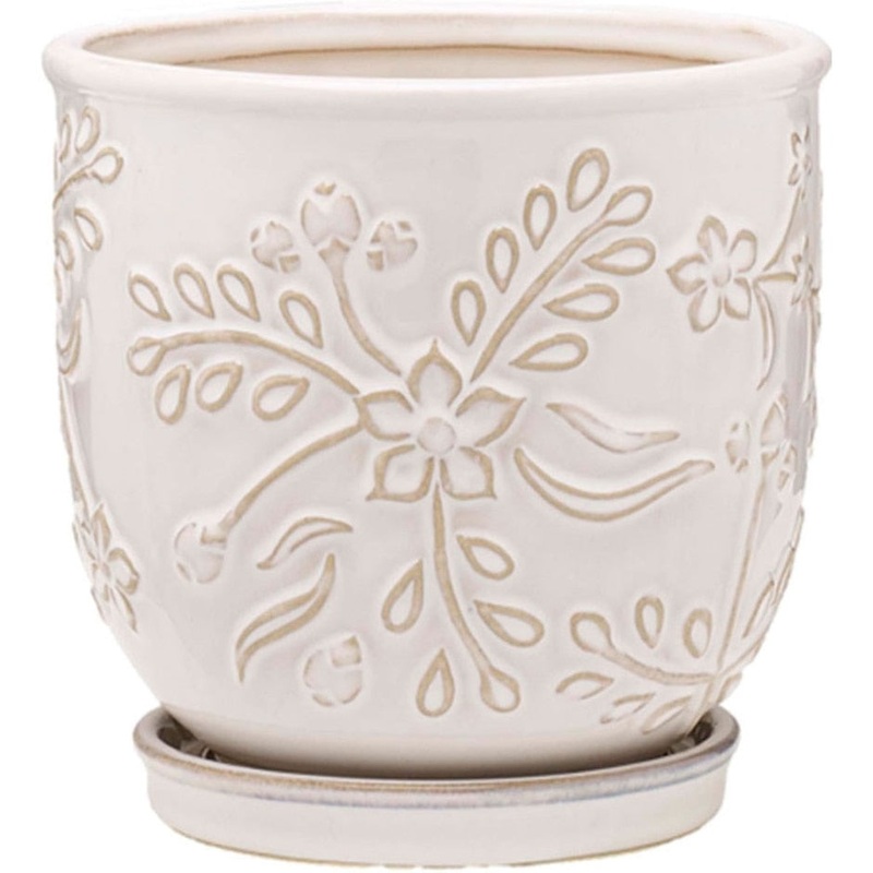 CLAYWORKS VENICE PLANTER 8 INCH WHITE