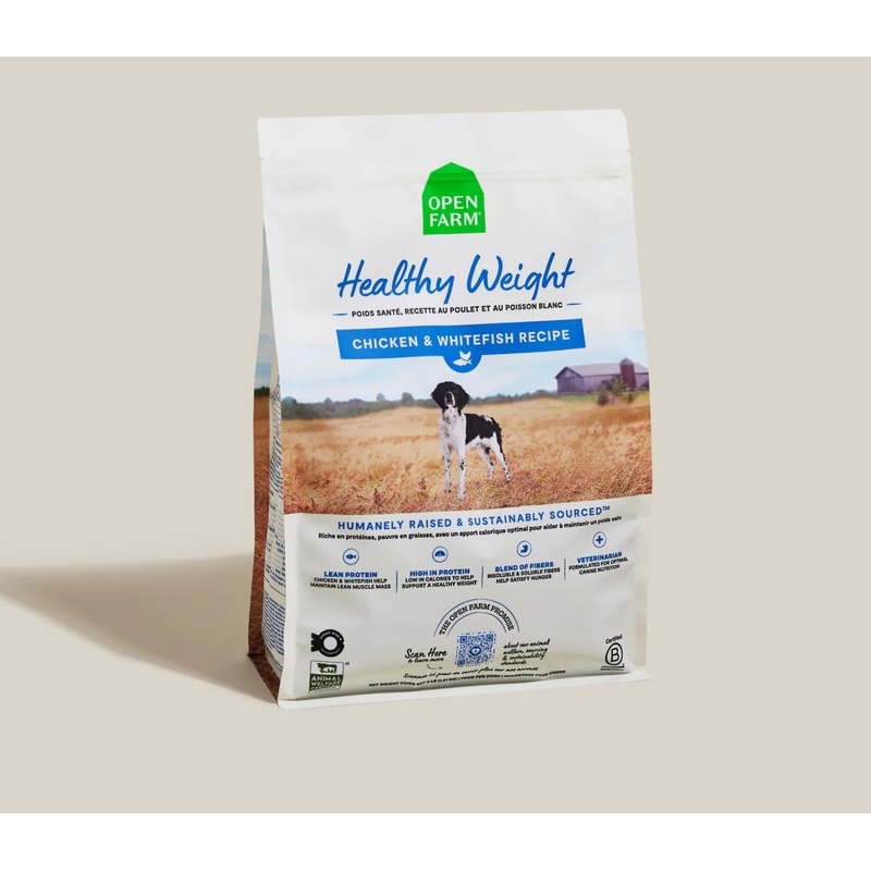Open Farm Chicken & Whitefish Healthy Weight Dog Kibble 22 LB