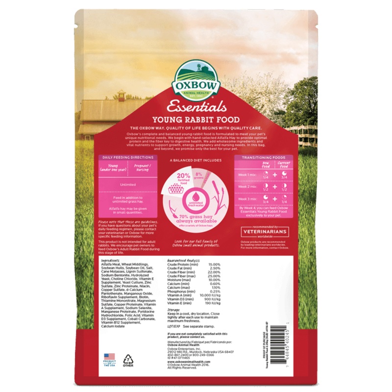 Oxbow Essentials – Young Rabbit Food 5 lbs
