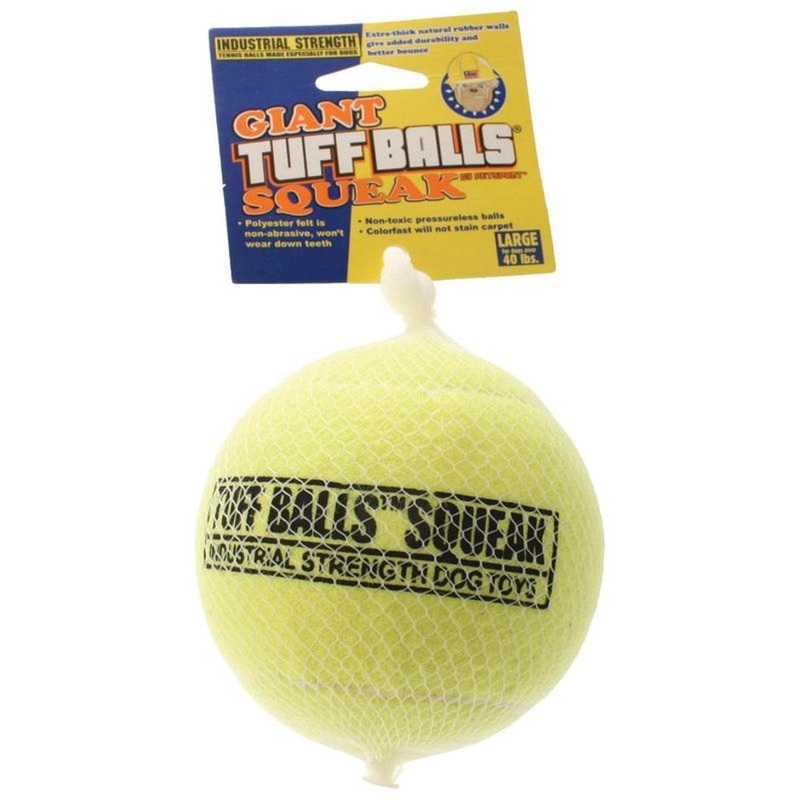 PETSPORT TUFF BALLS SQUEAK 4 IN YELLOW