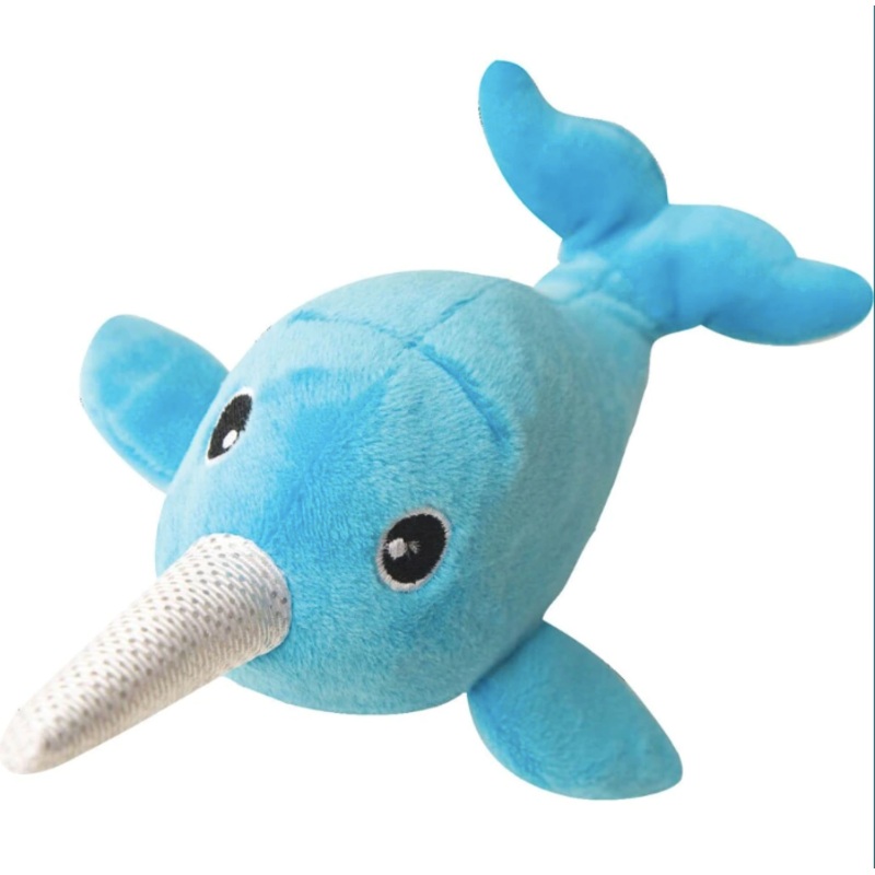 Snugarooz Baby Nikki the Narwhal Plush Dog Toy