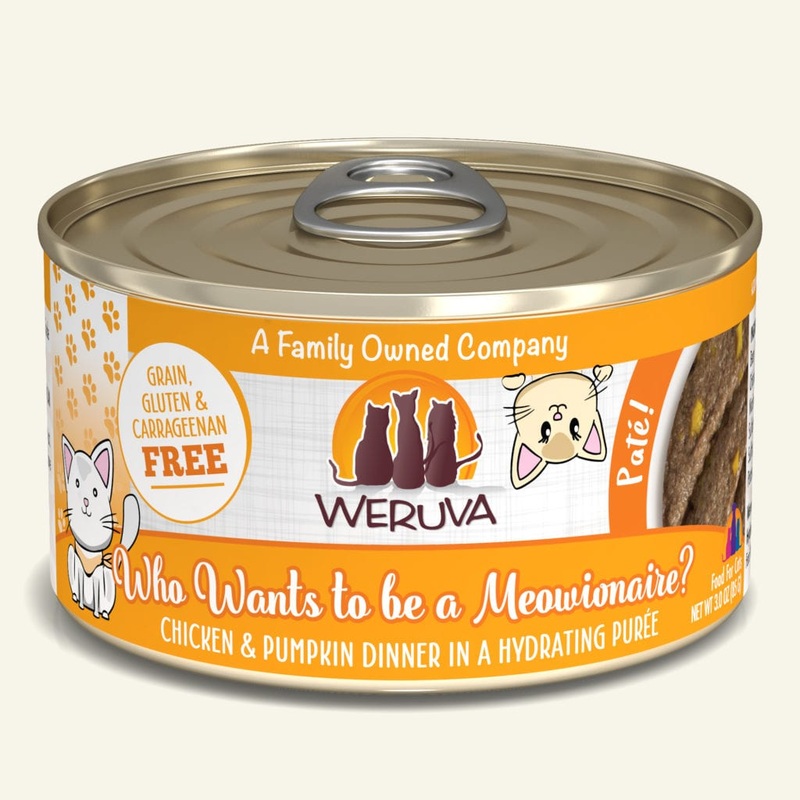 Weruva Pate Cat Food (Wet) – Chicken & Pumpkin Who Wants to be a Meowionare 3oz