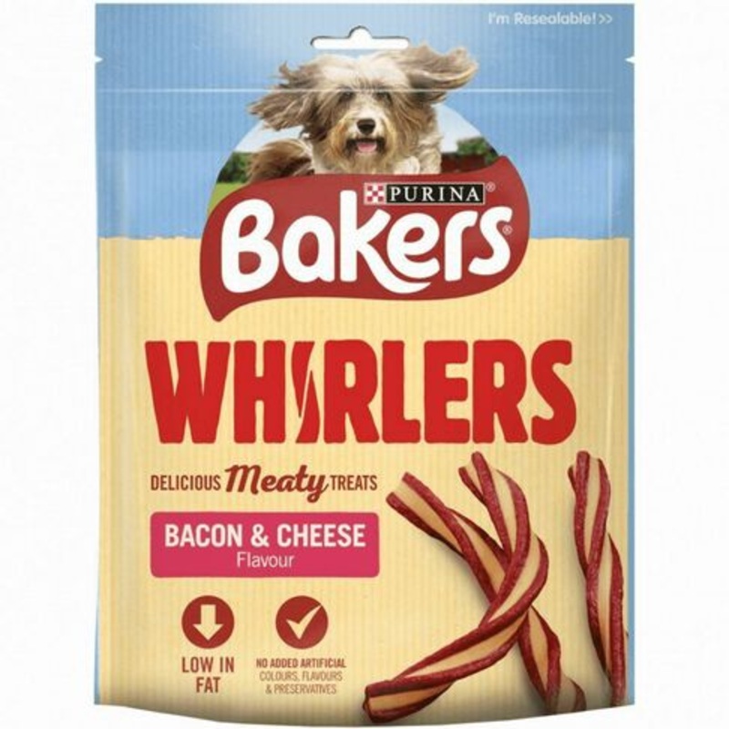Bakers Dog Treat Bacon and Cheese Whirlers 130g