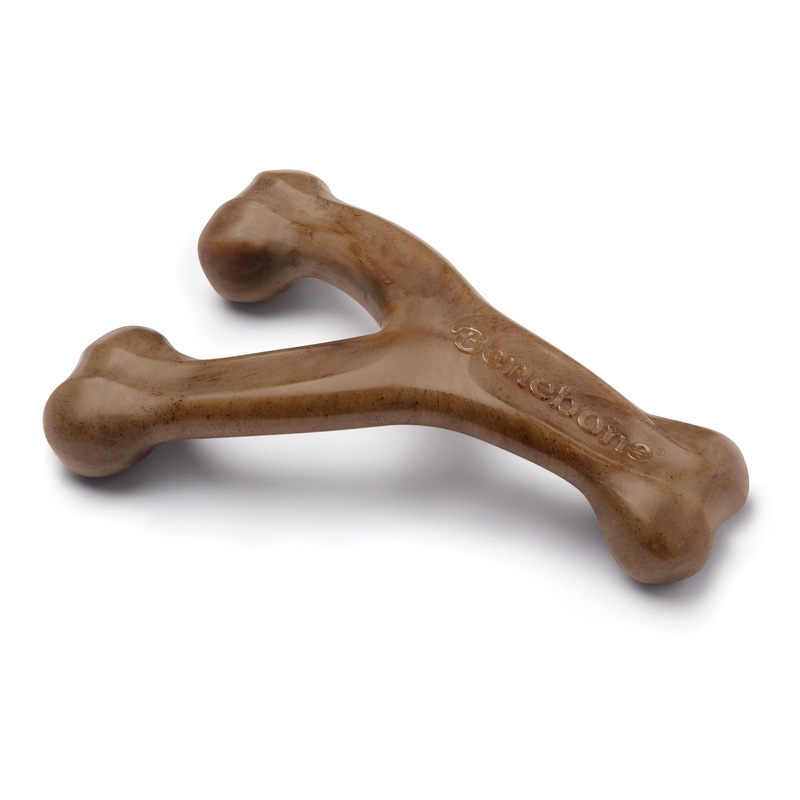 Benebone Wishbone Durable Dog Chew Toy, Real Bacon, Large Large