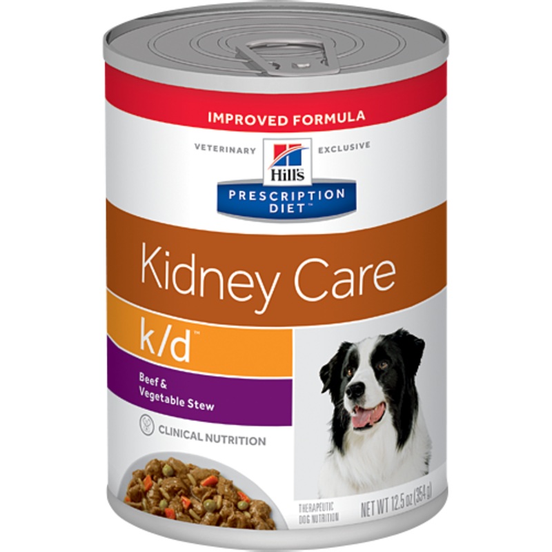 Hills Prescription Diet K/D Beef & Vegetable Stew Wet Dog Food 12.5-oz, 12 cans
