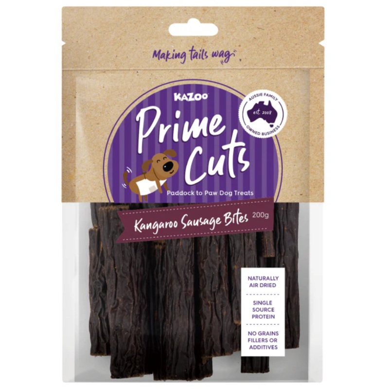 KAZOO PRIME CUTS KANGAROO SAUSAGE BITES 200G
