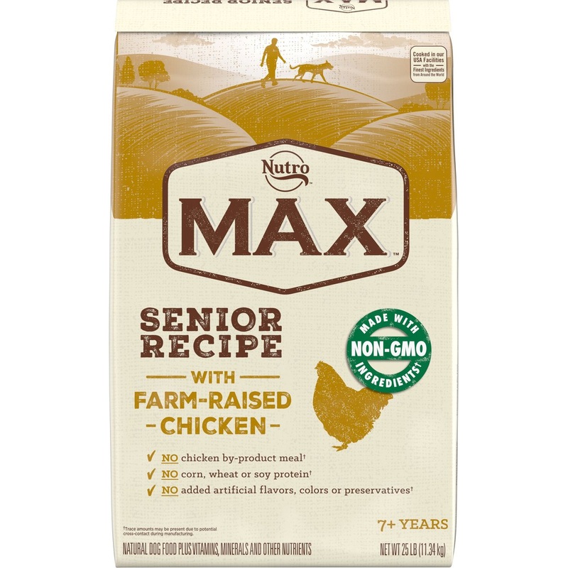 Nutro Max Senior Farm-Raised Chicken Recipe Natural Dry Dog Food, 25 lb