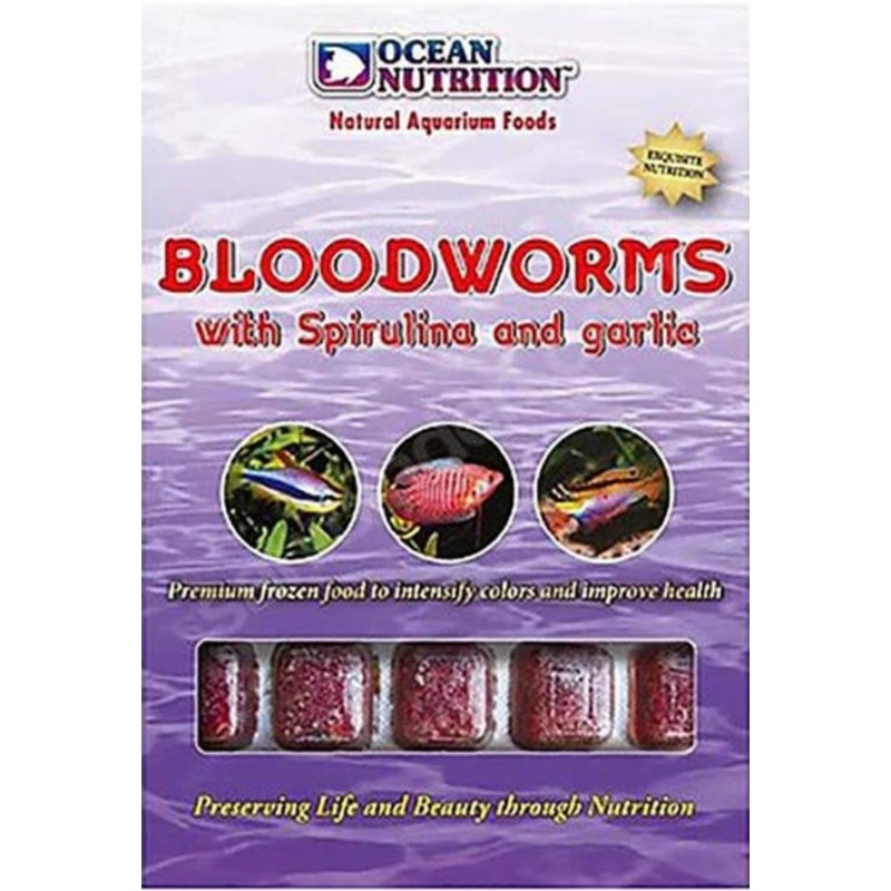 Ocean Nutrition Frozen Bloodworm with Spirulina and Garlic 100g