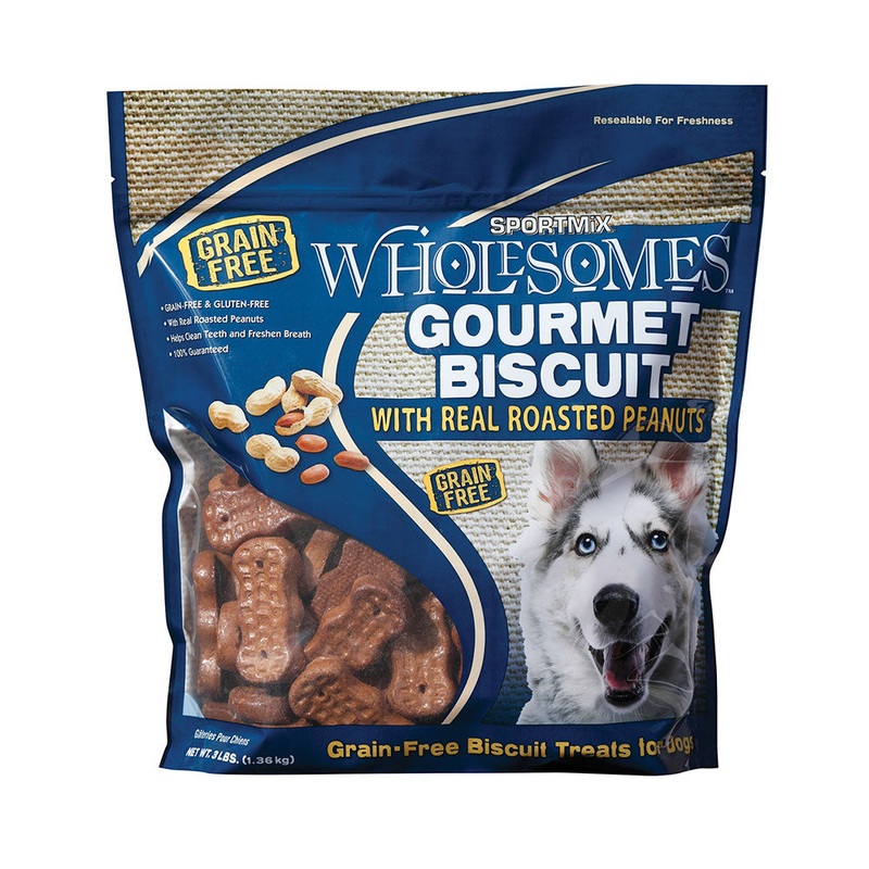 Wholesomes Gourmet Biscuit Dog Treats with Real Roasted Peanuts 3 Lbs