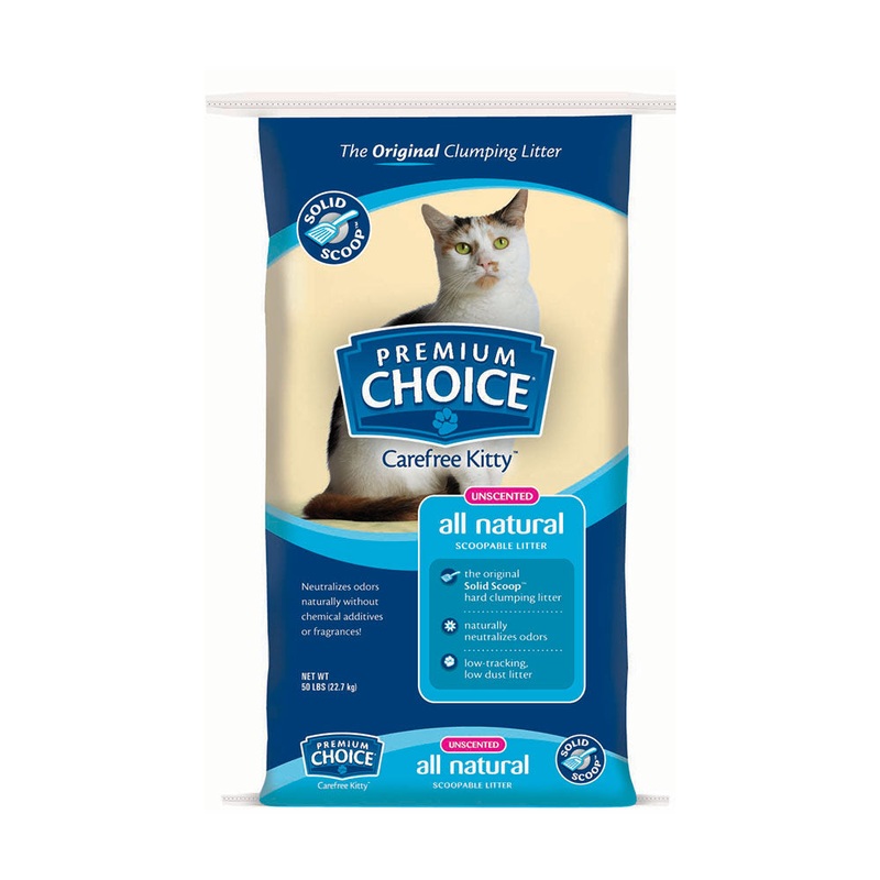 American Colloid Company Premium Choice Carefree Kitty Unscented All-Natural Clumping Litter 40 Lbs