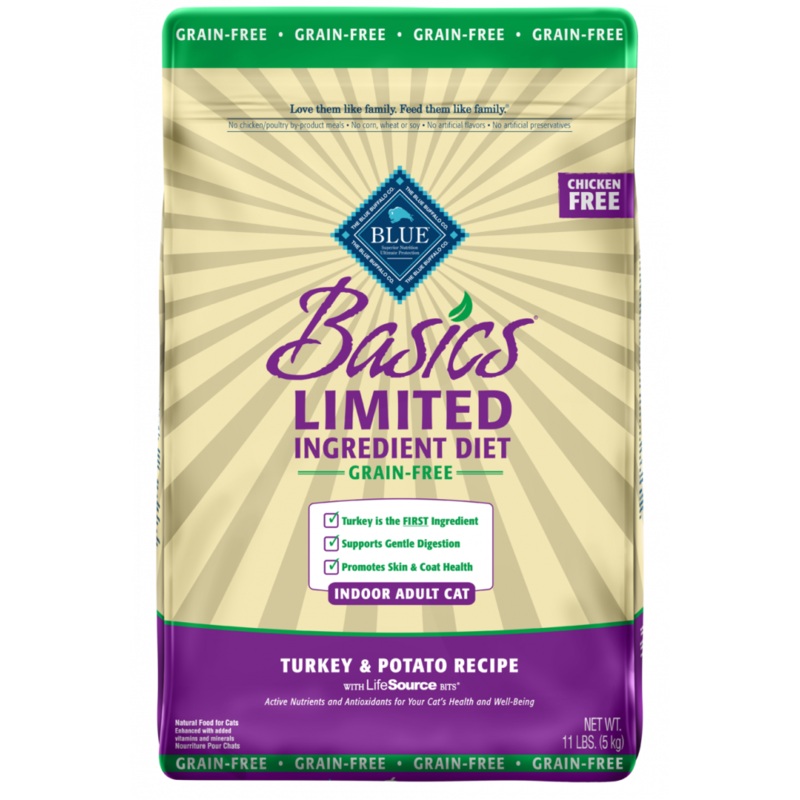 Blue Buffalo Basics Grain Free Adult Indoor Turkey & Potato Recipe Dry Cat Food