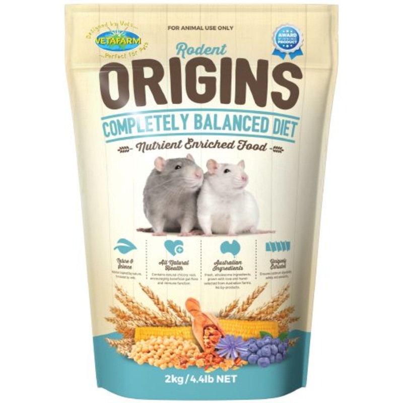 VETAFARM RODENT ORIGINS RAT & MOUSE FOOD 350G